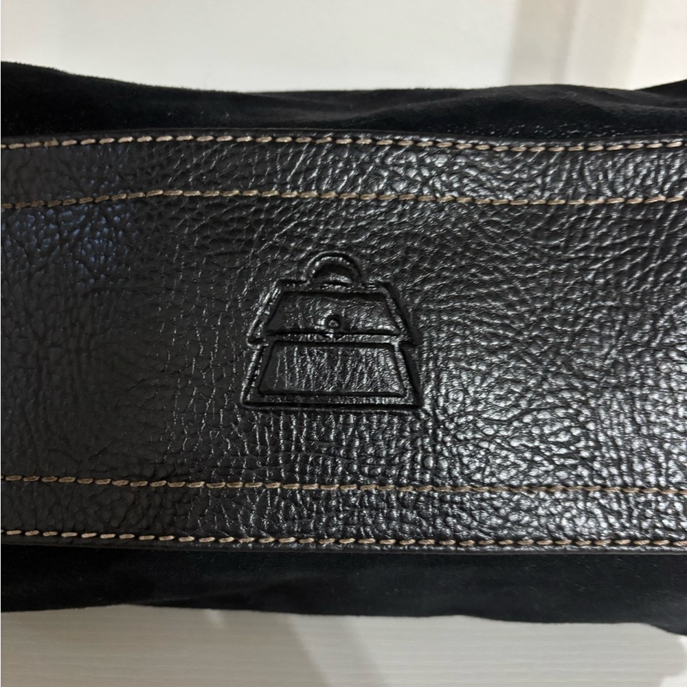 Kathy Van Zeeland Vintage Black Suede Double Kisslock bag - Picture 8 of 14